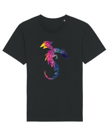 Geometric Fire And Ice Dragon Black