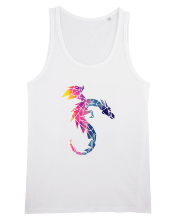 Geometric Fire And Ice Dragon White