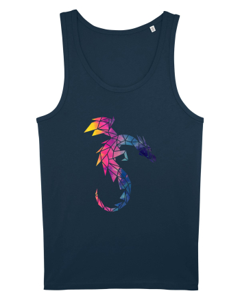 Geometric Fire And Ice Dragon Navy