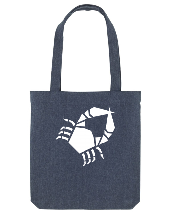 Cute Geometric Crab - Origami Style Midnight Blue
