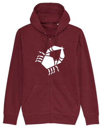 Cute Geometric Crab - Origami Style Burgundy