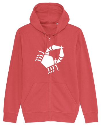 Cute Geometric Crab - Origami Style Carmine Red