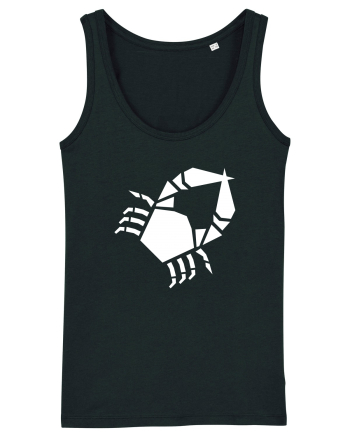 Cute Geometric Crab - Origami Style Black