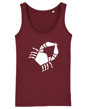 Cute Geometric Crab - Origami Style Burgundy