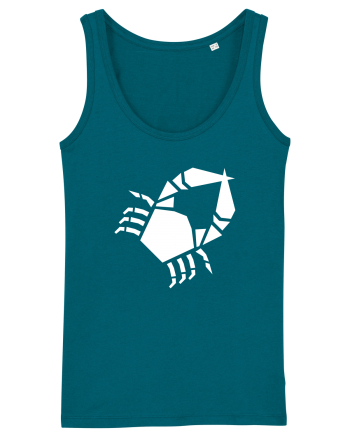 Cute Geometric Crab - Origami Style Ocean Depth