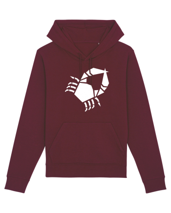 Cute Geometric Crab - Origami Style Burgundy
