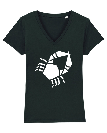 Cute Geometric Crab - Origami Style Black