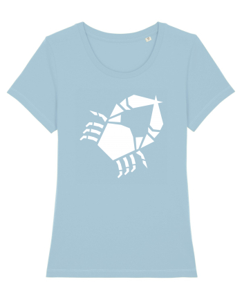 Cute Geometric Crab - Origami Style Sky Blue