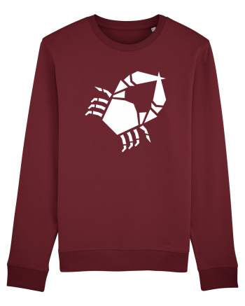 Cute Geometric Crab - Origami Style Burgundy