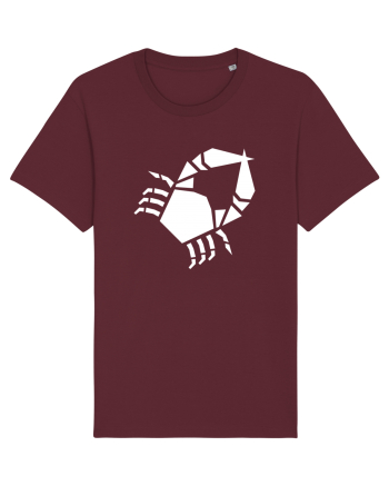 Cute Geometric Crab - Origami Style Burgundy