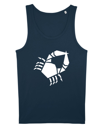 Cute Geometric Crab - Origami Style Navy