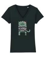 Zombie Cat Tricou mânecă scurtă guler V Damă Evoker