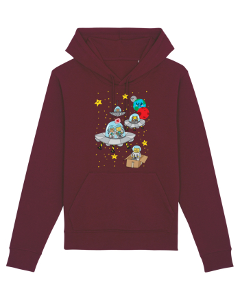 Space Cats Burgundy