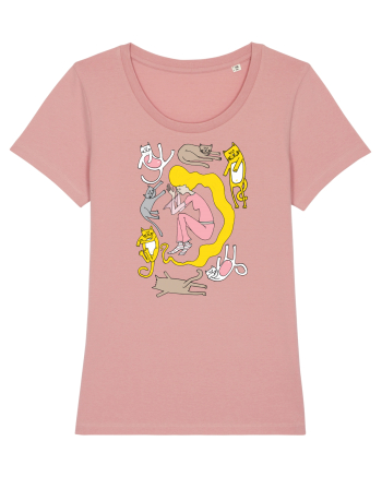 Sleeping girl, sleeping cats Canyon Pink