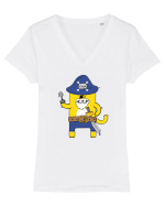 Pirate Meow Tricou mânecă scurtă guler V Damă Evoker