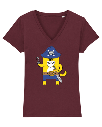 Pirate Meow Burgundy