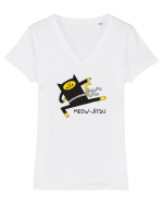 Meow-Jitsu Tricou mânecă scurtă guler V Damă Evoker