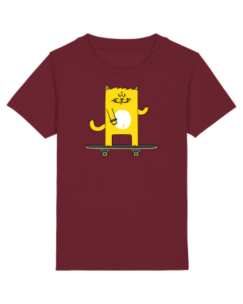 Cat on skateboard Burgundy