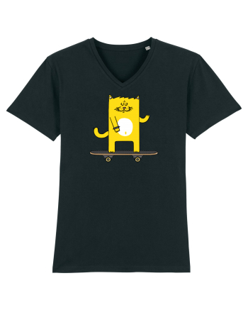 Cat on skateboard Black