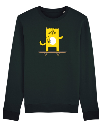 Cat on skateboard Black