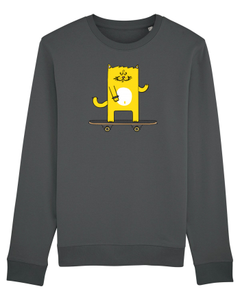 Cat on skateboard Anthracite
