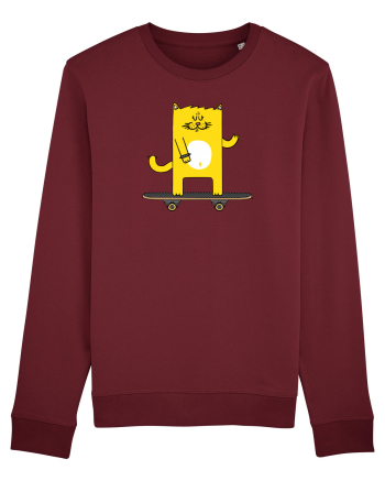Cat on skateboard Burgundy