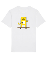 Cat on skateboard Tricou mânecă scurtă Unisex Rocker