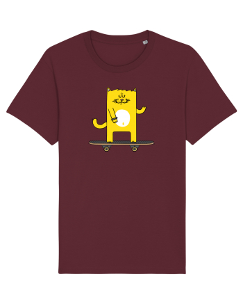 Cat on skateboard Burgundy