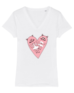 Cat heart Tricou mânecă scurtă guler V Damă Evoker