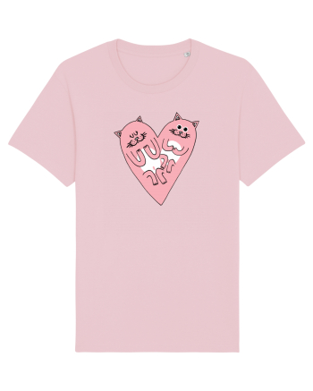 Cat heart Cotton Pink
