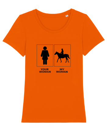 Woman Riding Design Bright Orange