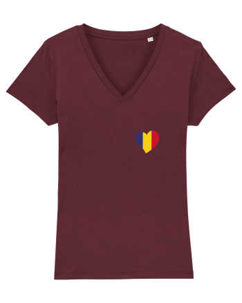 Inima tricolora Romania Burgundy
