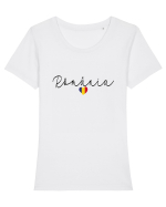 Romania inima tricolora Tricou mânecă scurtă guler larg fitted Damă Expresser