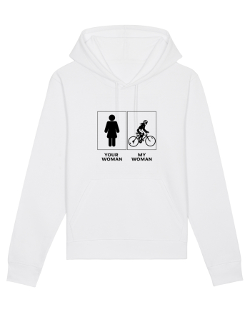 Woman Cycling Design White