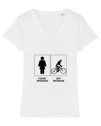 Woman Cycling Design White