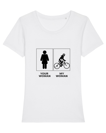 Woman Cycling Design White
