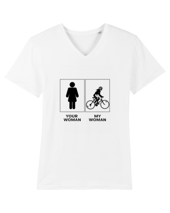 Woman Cycling Design White