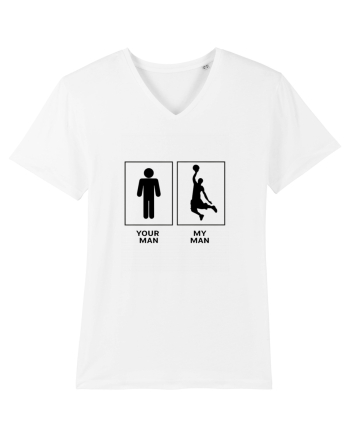 Man Basketball Design White