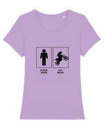 Man Biker Design Tricou mânecă scurtă guler larg fitted Damă Expresser