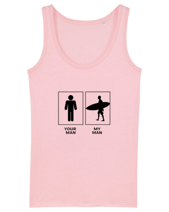 Man Surfing Design Cotton Pink