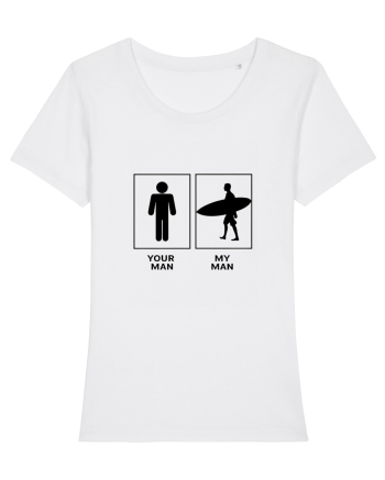 Man Surfing Design White