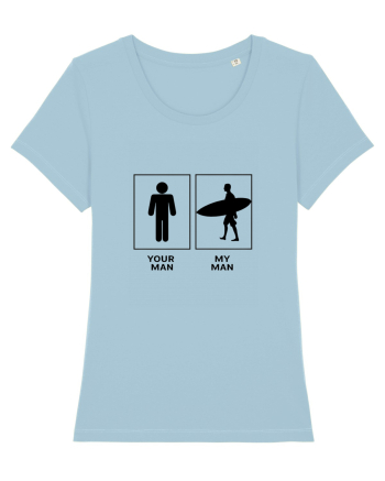 Man Surfing Design Sky Blue