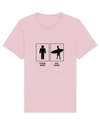 Man Surfing Design Cotton Pink