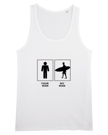 Man Surfing Design White