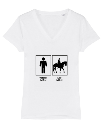 Man Horse Riding Design White