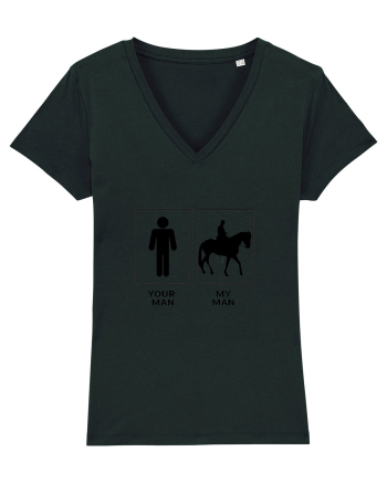 Man Horse Riding Design Black