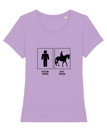 Man Horse Riding Design Lavender Dawn