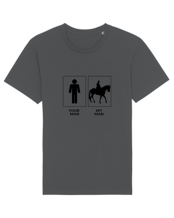 Man Horse Riding Design Anthracite