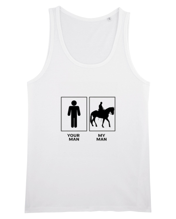 Man Horse Riding Design White