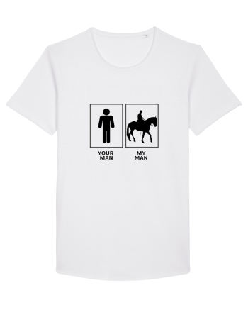 Man Horse Riding Design White